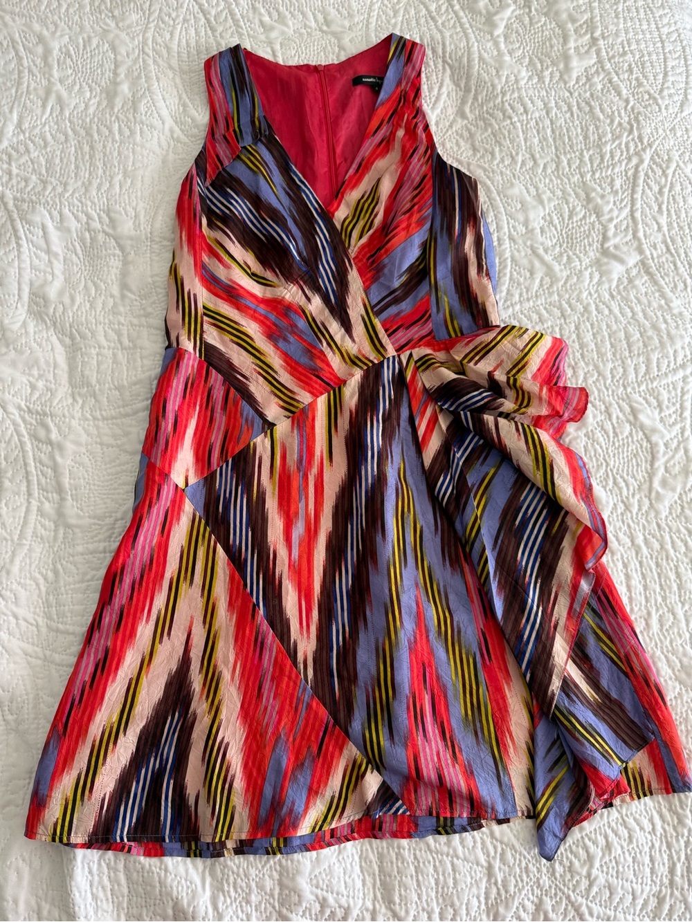 Vivid Multicolor Sleeveless Silk Dress - Nanette Lepore - Sz. 4